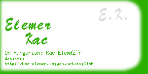 elemer kac business card